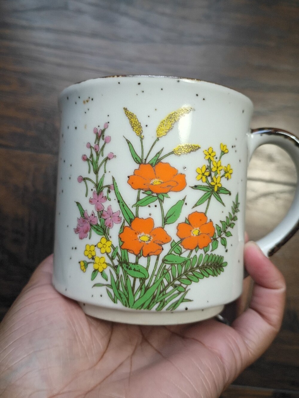 Vintage Floral Coffee Cup Made In Japan